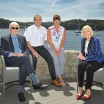 Michael Parkinson relaxing outside Idle Rocks Hotel